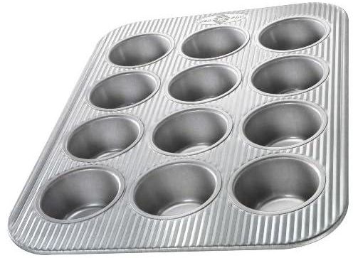 USA Pan Aluminized Steel 12-well Bakeware Cupcake and Muffin Pan, 1200MF
