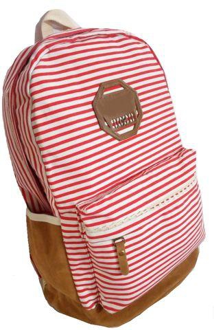A One Lines Casual Backpack - Red
