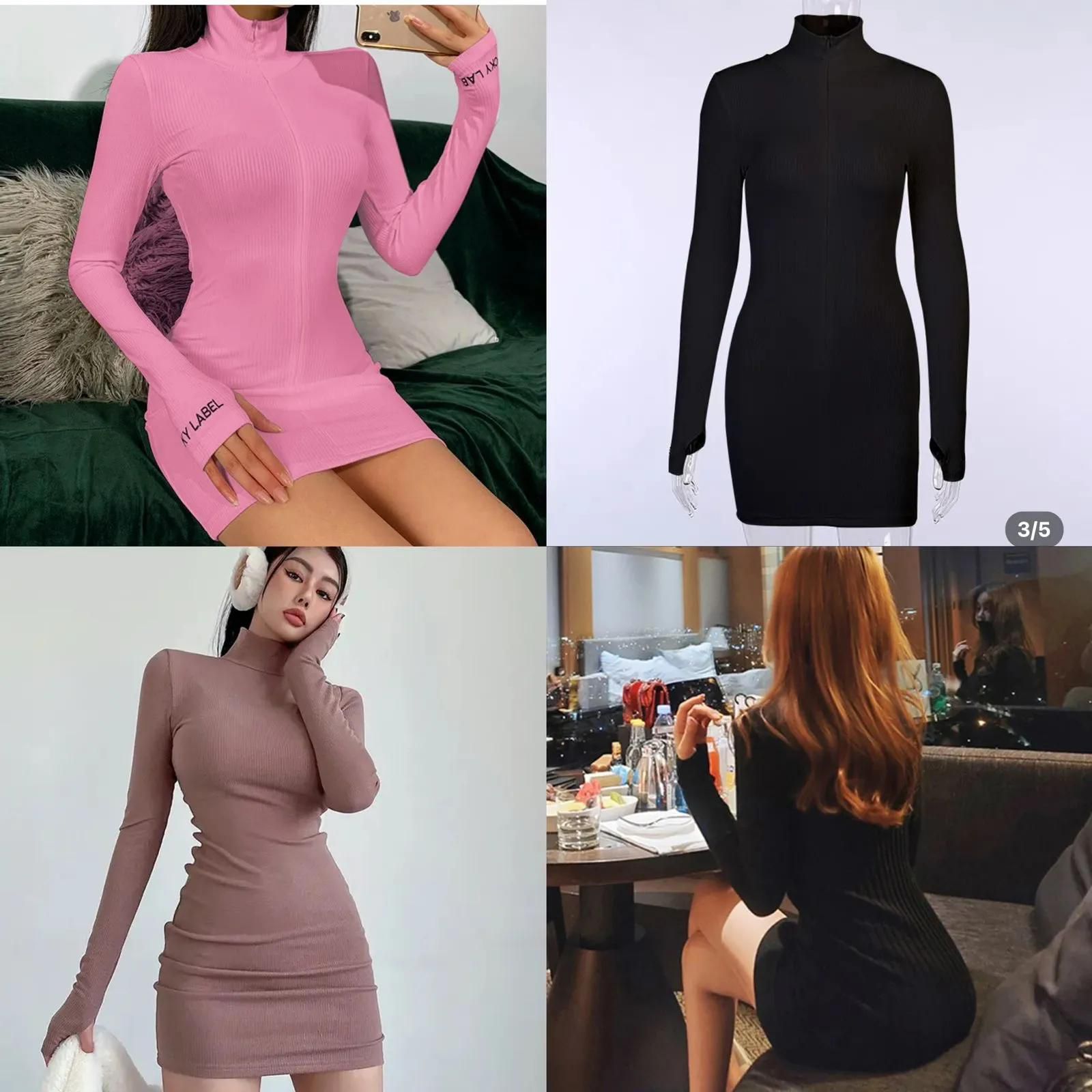 WOMEN PARTY DRESS RIBBED KNIT BODYCON COCKTAIL DATE NIGHT LONGSLEEVE LUCKY LABEL MIDI DRESS LADIES OUTFITS TRENDY WEAR ONE SIZE GOOD STRETCH