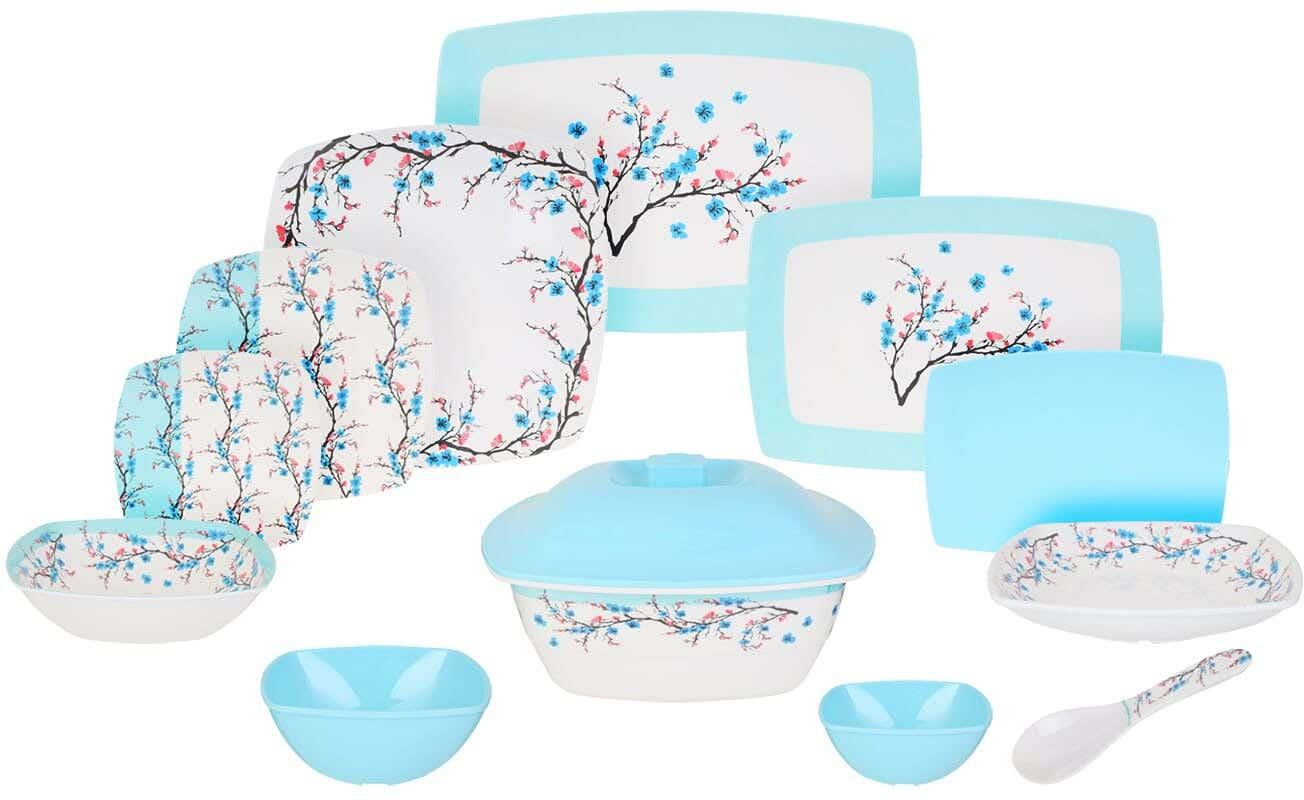 Get El Manar Melamine Dinner Set, 38 Pieces - Turquoise with best offers | Raneen.com