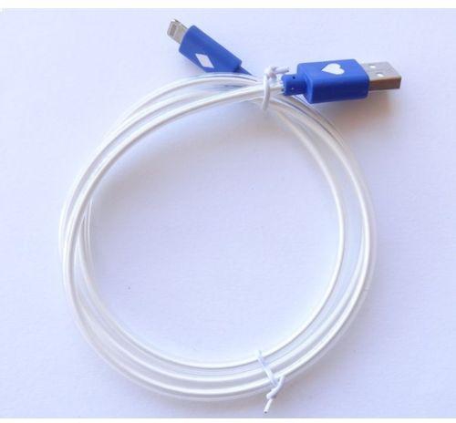 Generic cable L E D for mobile iPhone 5 and 6 for charging and data transfer color blue Item No 465 - 2