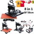 Heat Press Transfer Machine 8 In 1 Multi-functional Swing Away Printing Sublimation Press For T-Shirt Hat Cap Plate