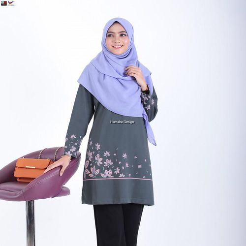 Tshirt Muslimah Humaira Design-Cassia - Size: 2XL (Dark Grey)