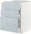METOD / MAXIMERA Base cabinet with 3 drawers - white/Kallarp light grey-blue 60x60 cm