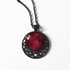 Gothic Moon Glass Embossed Pendent Necklace