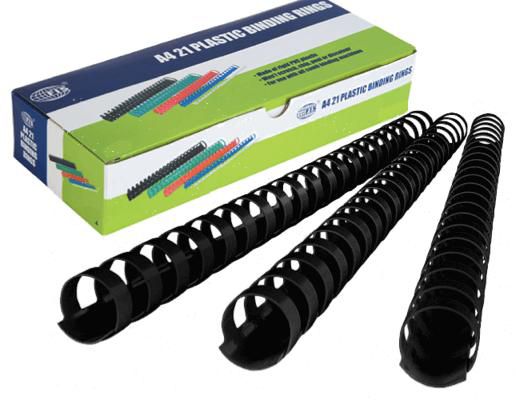 22mm Comb Binding Rings 50/box Black