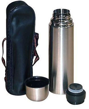 Stainless Steel Thermos Vacuum Flask 0.5 Litres Plus FREE Pouch Bag .