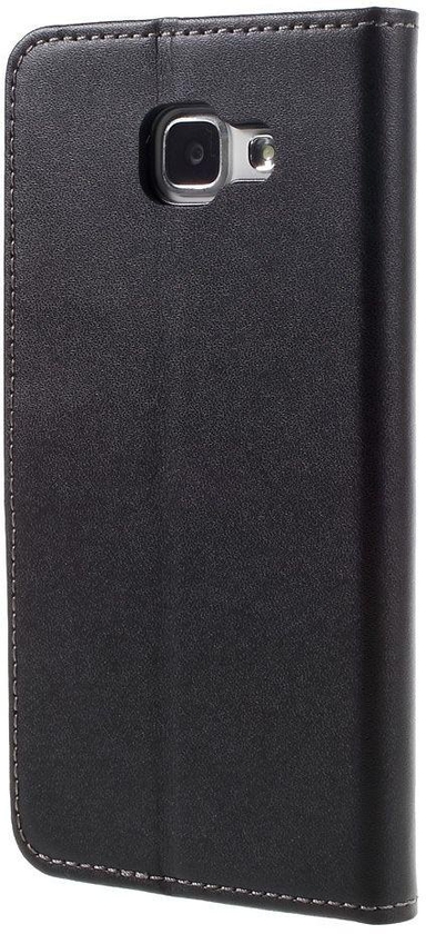 Samsung Galaxy A7 SM-A710F (2016) - Split Leather Wallet Stand Case - Black