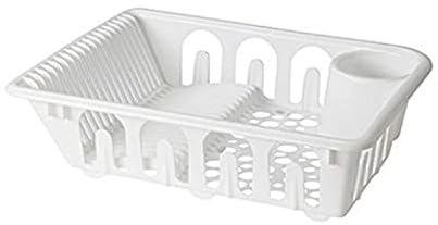 Ikea Plastic Dish Drainer w/ 9 Glass Holders White Plates Drying Rack Kitchen Flundra