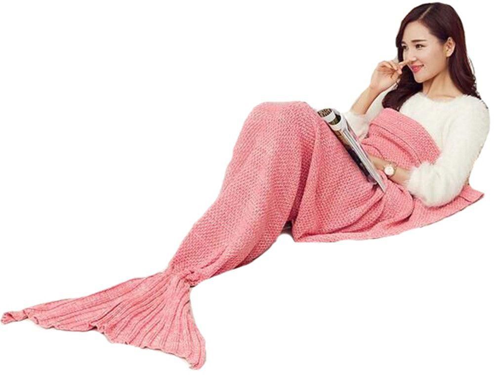 Cartoon Mermaid Tail Blanket Sleeping Blanket For Women - Pink