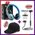 P47 Bluetooth 4.2 Headphone Wireless Earphone - Blue +Free Neckband Headset & Cap