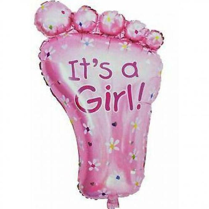 It's A Girl Baby Foot Shape Balloon Newborn Baby Balloon-65cm