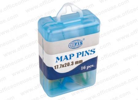FIS Map Pins 16/pack, Assorted Colors