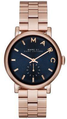 Marc by Marc Jacobs Baker Women's Navy Blue Dial Stainless Steel Band Watch - MBM3330