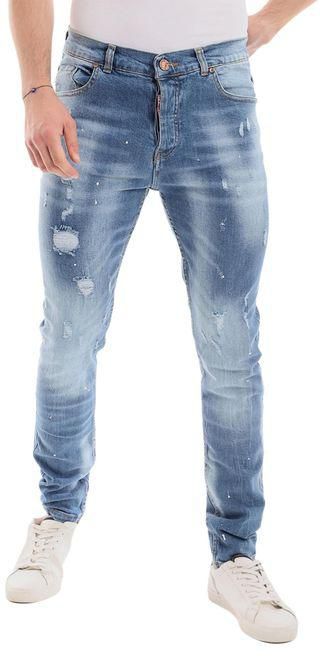 White Rabbit Stylish Ripped Wash Out Casual Jeans - Standard Blue