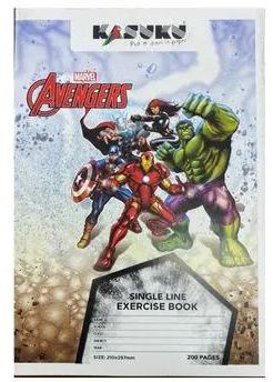 Kasuku A4 200PG SL Exercise Book (cover Marvel) 3 BOOKSKASUKU SINGLE LINE EXERCISE BOOK Type: Single line Size:A4 No of pages: 200 Cover type: Chipboard Paper: Woodfree