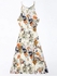 Floral Leaves Print High Slit Maxi Dress