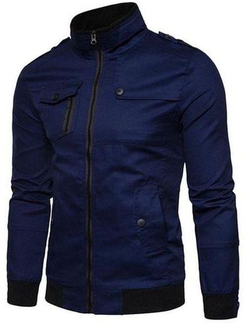 Fashion Navy Blue Jacket (raised Neck)
