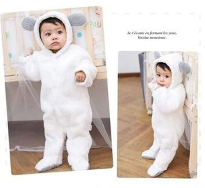 Fashion Fluffy And Warm Baby Rompers - White