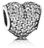 Pandora Women's Sterling Silver Pave Heart Charm - 791052CZ