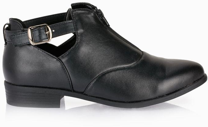 Front Zip Ankle Strap Booties