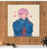لوحة حائط فنية بشعار فرقة BTS بيج/أزرق/زهري 30 x 30سنتيمتر