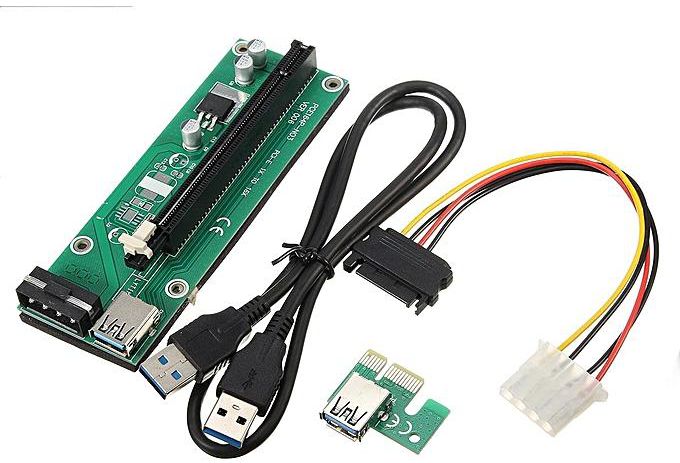 Generic USB 3.0 PCI-E Express 1x to16x Extender Riser Board Card Adapter SATA Cable