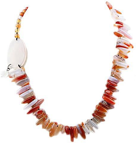 Mysmar Assorted Natural Color Round Aagate and Branch Shape Agate Necklace [X2817]