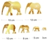 6-Piece DIY 3D Elephant Mirror Wall Sticker Gold