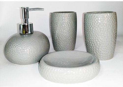 Generic Ceramic Bathroom Set 4 PCS (Toothbrush Holder, Soap Dish, Lotion Dispense And Cup)