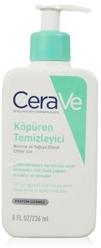 CeraVe Foaming Cleanser Face and Body Wash for Normal to Oily Skin with Hyaluronic Acid, Niacinamide and Ceramides Fragrance Free Paraben Free 8Oz, 236 ML