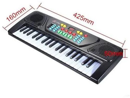 37 Keys Kids Digital Music Electronic Keyboard Electric Piano With Mic Black