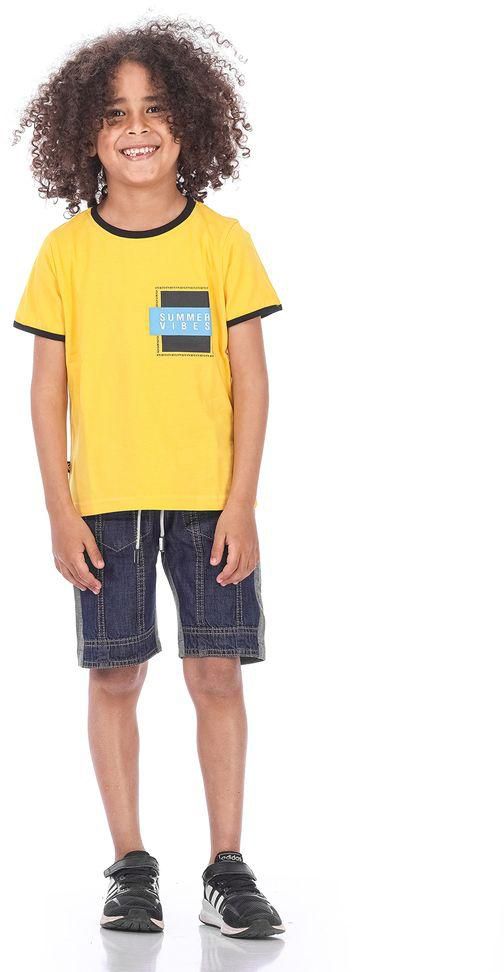 Ktk Casual Yellow T-Shirt With Print For Boys