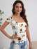 SHEIN Sunflower Print Fitted Tee