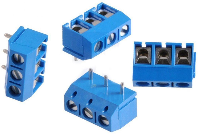 Screw Terminal Block: 3 Pin 5mm Pitch Top Entry
