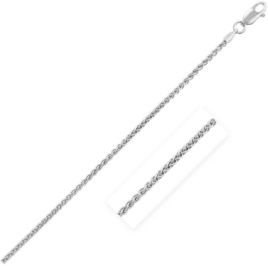 Sterling Silver Rhodium Plated Wheat Chain 1.9mm-rx09306-24