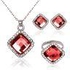 Pink and White Crystal 18K White Gold Plated Jewelry Set