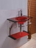 San George Design Basin Bathroom Unit Without Mirror Without Mixer Red
