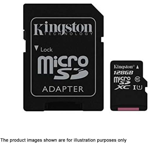 Kingston 128GB Micro SDHC Class 10 UHS-1 Flash Memory Card with Free Adapter