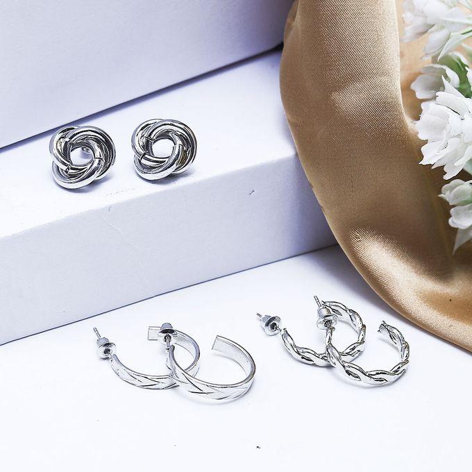 fluffy women accessories Set Of Earring Fluffy Women's Accessories-Silver