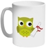 Owl Graduation Printed Coffee Mug White/Green/Black 325ml (VTX-181)