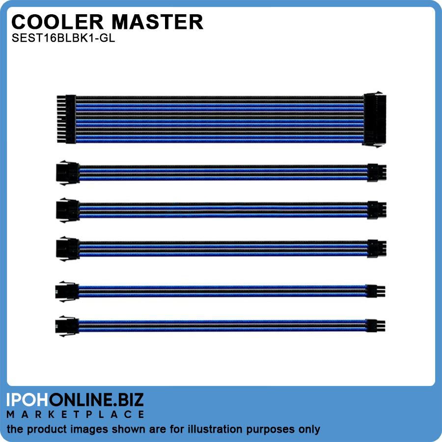 Cooler Master CMA-SEST16BLBK1-GL Extension Sleeved Cable Kit - Blue+Black GL