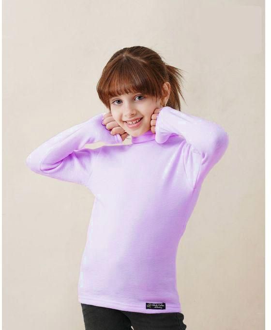 Kids Pullover High Neck - With Terry Inner - 023 Purple