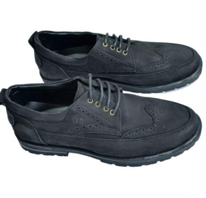 حذاء أكسفورد جلد طبيعي -أسود