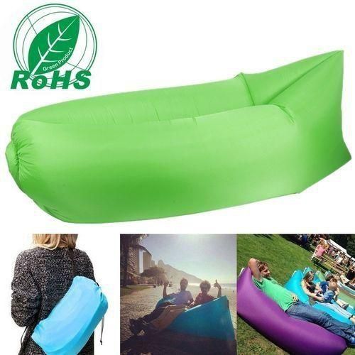 Generic Rohs Certificate Inflatable Lounger Nylon Fabric Compression Air Bag Sofa - Size: 185cm X 75cm X 50cm – Green