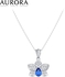 Auroses Orchid Necklace 925 Sterling Silver 18K White Gold Plated