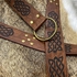 Viking Embossed PU Leather Belt, Medieval Leather Belt, Vintage Ring Leather Belt, Renaissance Knight Belt for Men…