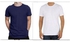 Set-of-Two Round Neck Polo For Men T-shirt - White, Blue