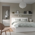 MALM Bed frame, high - white/Leirsund 140x200 cm