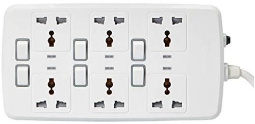 Narken R-Series Electric Universal Extension Cord 6 Socket 3 Meter Power Strip wire, 13A Fuse surge With Separate Single Switch and Indicate light, Max 13A, 3250W, AC 250V